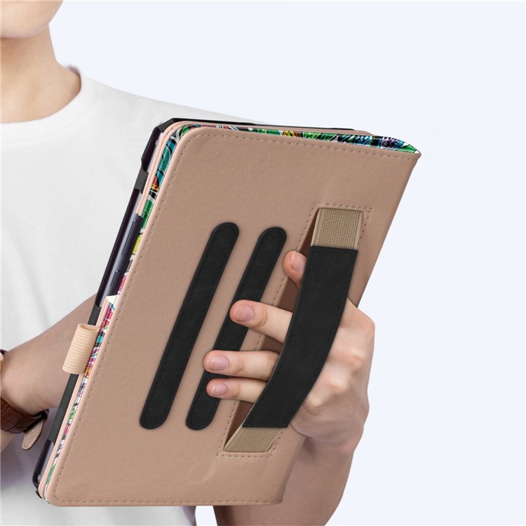 Pattern Printing Pocket Front PU Leather Stand Shell Case with Elastic Band for Huawei MediaPad M5 8 - Colorized Tree-8