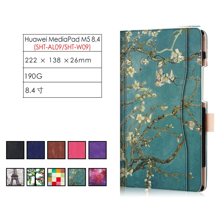 Pattern Printing Pocket Front Flip Leather Stand Case with Elastic Band for Huawei MediaPad M5 8 - Colorful Checks-10