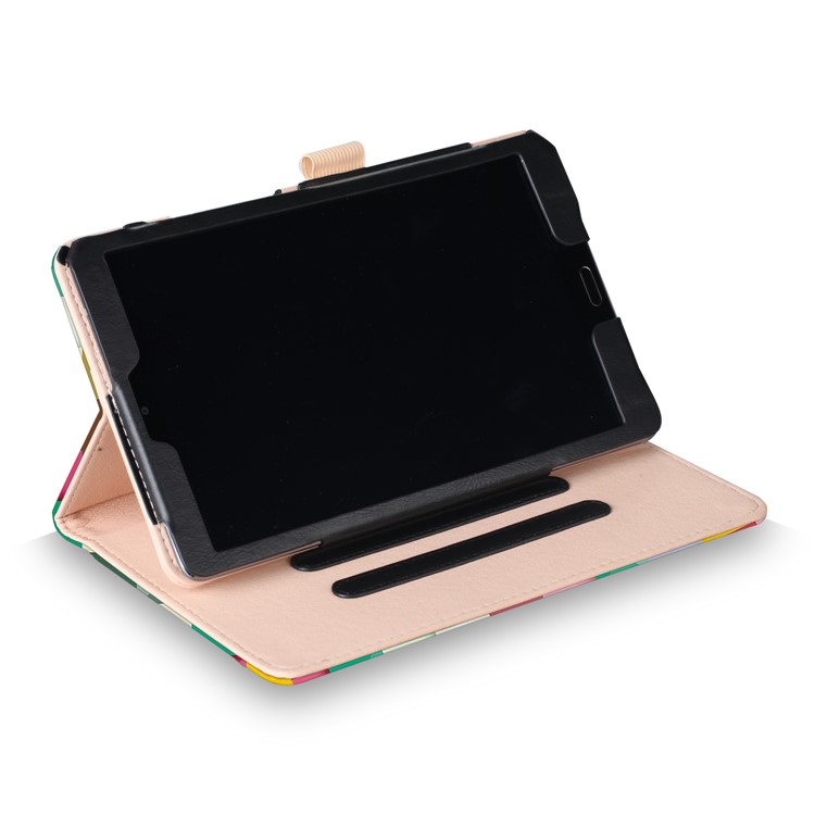Pattern Printing Pocket Front Flip Leather Stand Case with Elastic Band for Huawei MediaPad M5 8 - Colorful Checks-6
