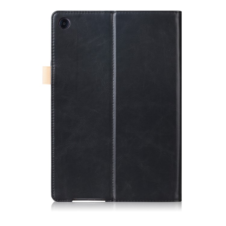Pocket Front PU Leather Stand Case with Elastic Band for Huawei MediaPad M5 10 / M5 10 (Pro) - Black-3