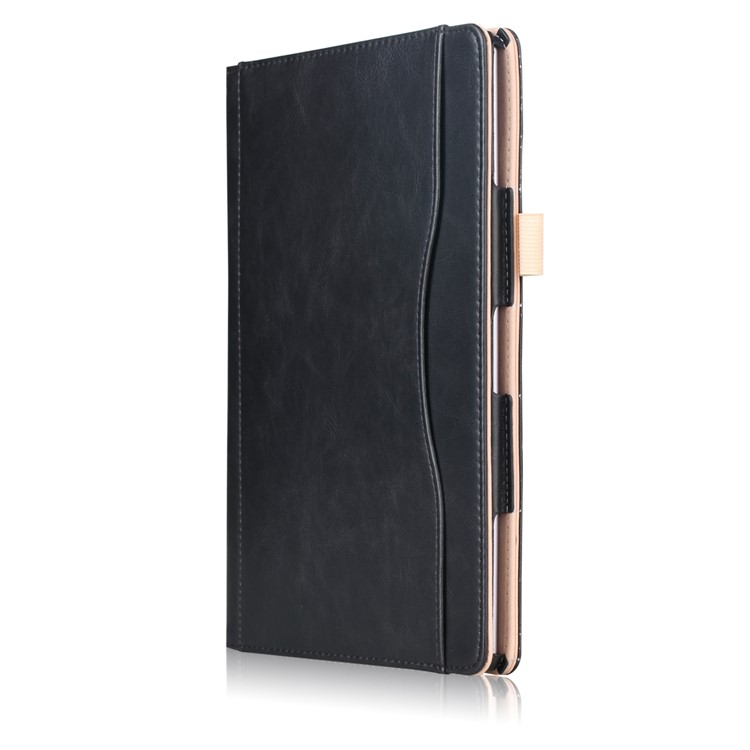 Pocket Front PU Leather Stand Case with Elastic Band for Huawei MediaPad M5 10 / M5 10 (Pro) - Black-4