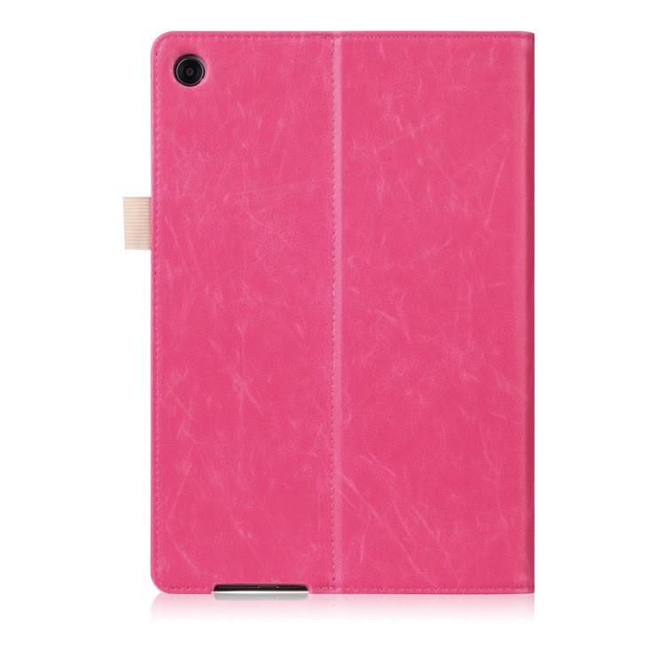 Pocket Front PU Leather Stand Cover with Elastic Band for Huawei MediaPad M5 10 / M5 10 (Pro) - Rose-3