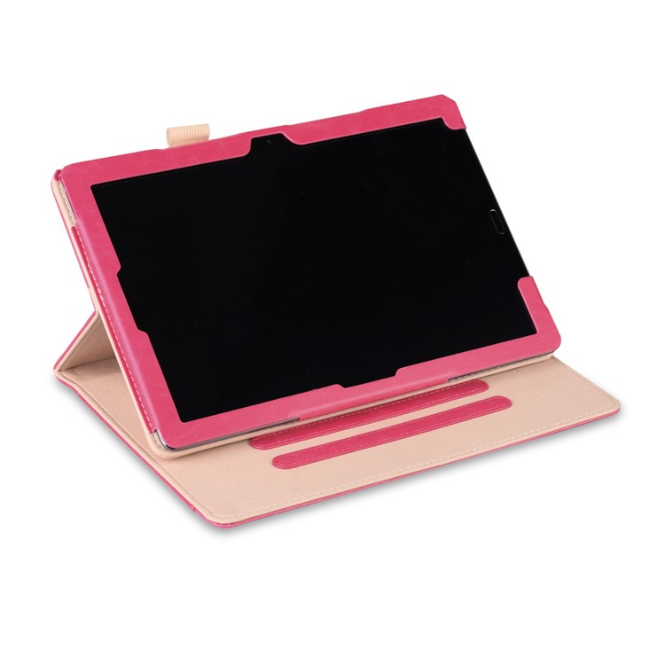 Pocket Front PU Leather Stand Cover with Elastic Band for Huawei MediaPad M5 10 / M5 10 (Pro) - Rose-7