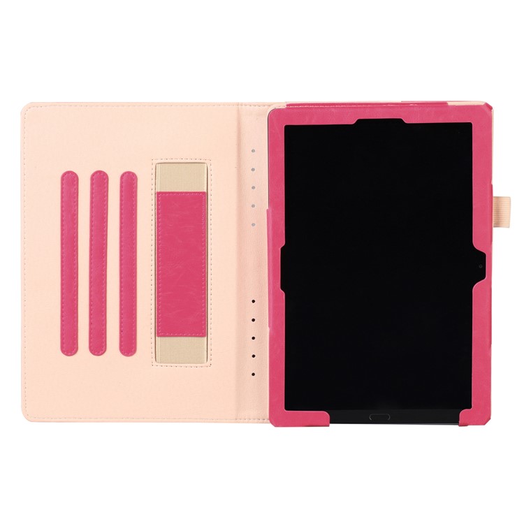 Pocket Front PU Leather Stand Cover with Elastic Band for Huawei MediaPad M5 10 / M5 10 (Pro) - Rose-8