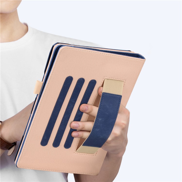 Pocket Front PU Leather Stand Case Cover with Elastic Band for Huawei MediaPad M5 10 / M5 10 (Pro) - Dark Blue-8
