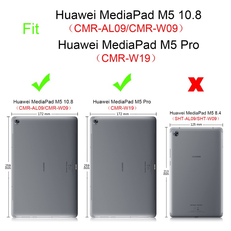 Pocket Front Flip Leather Stand Case with Elastic Band for Huawei MediaPad M5 10 / M5 10 (Pro) - Purple-10