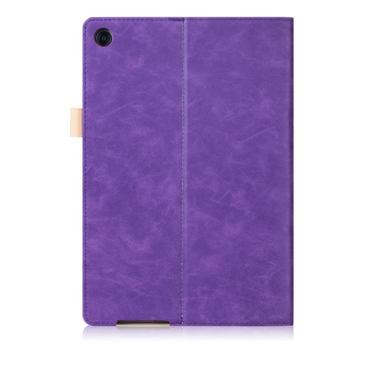 Pocket Front Flip Leather Stand Case with Elastic Band for Huawei MediaPad M5 10 / M5 10 (Pro) - Purple-3