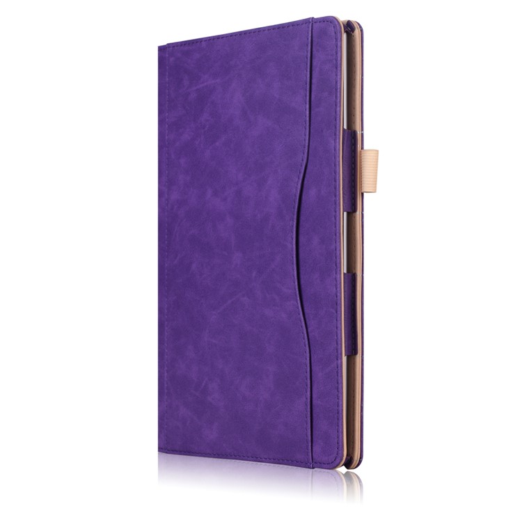 Pocket Front Flip Leather Stand Case with Elastic Band for Huawei MediaPad M5 10 / M5 10 (Pro) - Purple-4