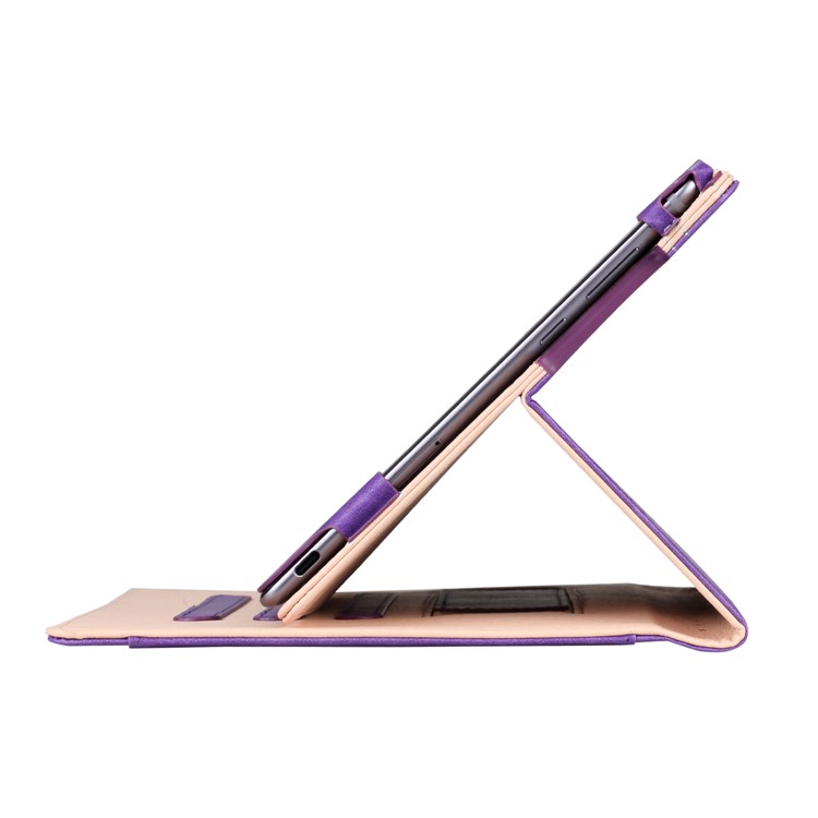 Pocket Front Flip Leather Stand Case with Elastic Band for Huawei MediaPad M5 10 / M5 10 (Pro) - Purple-6