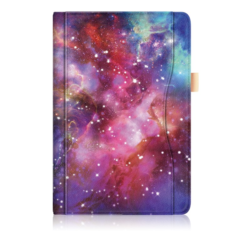 Pattern Printing Pocket Front PU Leather Stand Case with Elastic Band for Huawei MediaPad M5 10 / M5 10 (Pro) - Galaxy Pattern-2