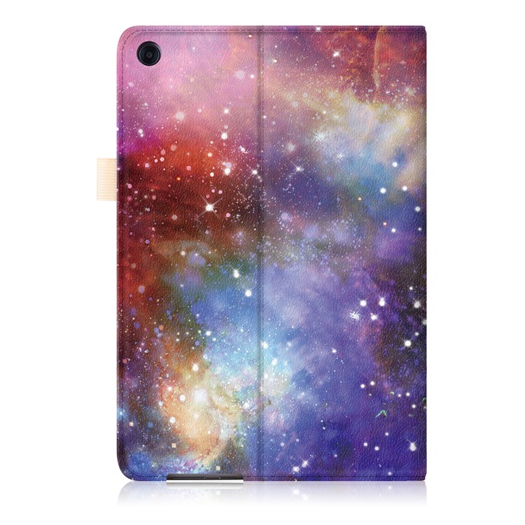 Pattern Printing Pocket Front PU Leather Stand Case with Elastic Band for Huawei MediaPad M5 10 / M5 10 (Pro) - Galaxy Pattern-3