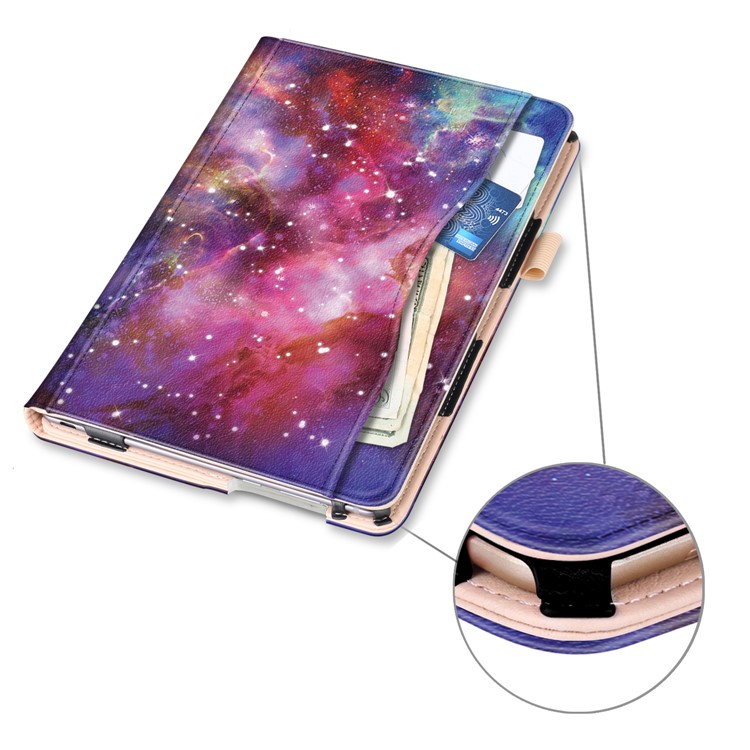Pattern Printing Pocket Front PU Leather Stand Case with Elastic Band for Huawei MediaPad M5 10 / M5 10 (Pro) - Galaxy Pattern-5