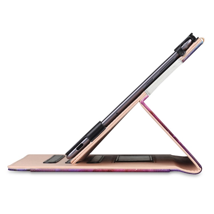Pattern Printing Pocket Front PU Leather Stand Case with Elastic Band for Huawei MediaPad M5 10 / M5 10 (Pro) - Galaxy Pattern-6