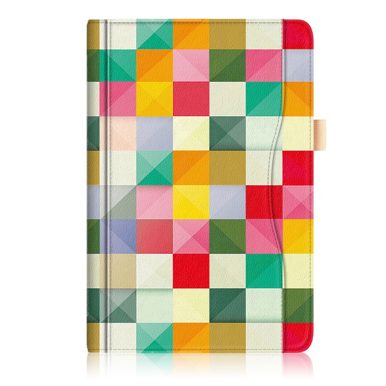Pattern Printing Pocket Front PU Leather Stand Cover with Elastic Band for Huawei MediaPad M5 10 / M5 10 (Pro) - Colorful Checks-2