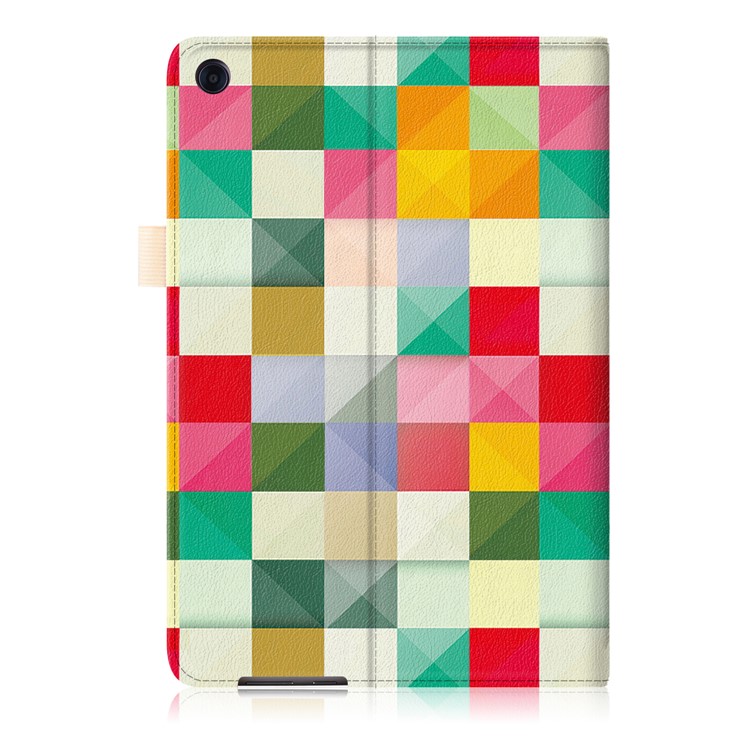 Pattern Printing Pocket Front PU Leather Stand Cover with Elastic Band for Huawei MediaPad M5 10 / M5 10 (Pro) - Colorful Checks-3