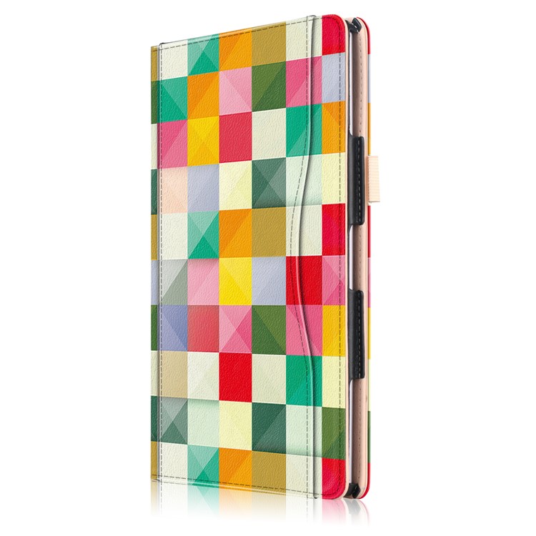 Pattern Printing Pocket Front PU Leather Stand Cover with Elastic Band for Huawei MediaPad M5 10 / M5 10 (Pro) - Colorful Checks-4