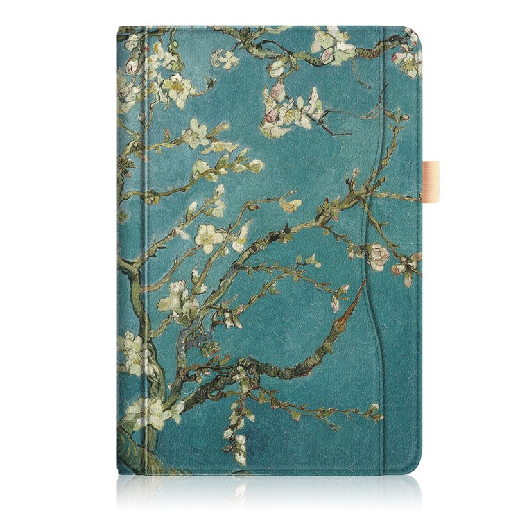 Pattern Printing Pocket Front PU Leather Stand Shell Case with Elastic Band for Huawei MediaPad M5 10 / M5 10 (Pro) - Tree with Flowers-2