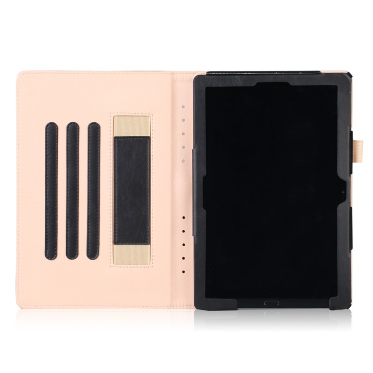 Pattern Printing Pocket Front PU Leather Stand Shell Case with Elastic Band for Huawei MediaPad M5 10 / M5 10 (Pro) - Tree with Flowers-8