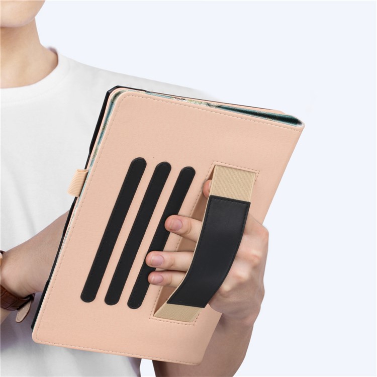 Pattern Printing Pocket Front PU Leather Stand Shell Case with Elastic Band for Huawei MediaPad M5 10 / M5 10 (Pro) - Tree with Flowers-9