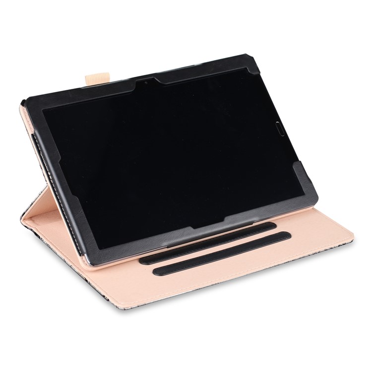 Pattern Printing Pocket Front PU Leather Stand Cover Shell with Elastic Band for Huawei MediaPad M5 10 / M5 10 (Pro) - Eiffel Tower-7