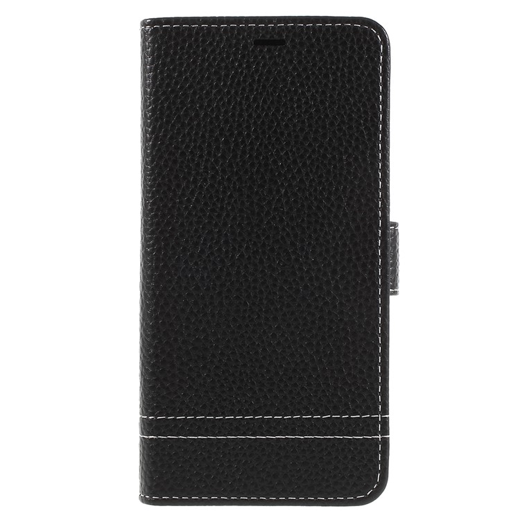 Litchi Texture Wallet Stand Leather Phone Case for Huawei P20 - Black-3