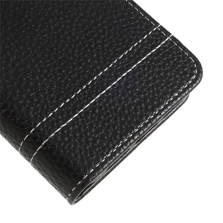 Litchi Texture Wallet Stand Leather Phone Case for Huawei P20 - Black-7