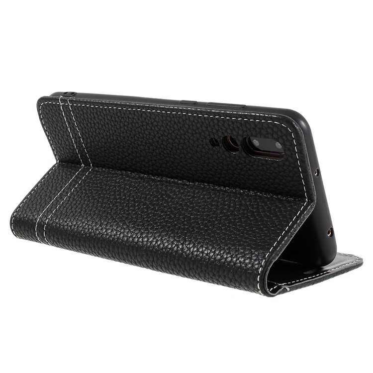 Litchi Texture Wallet Stand Leather Phone Case for Huawei P20 Pro - Black-5