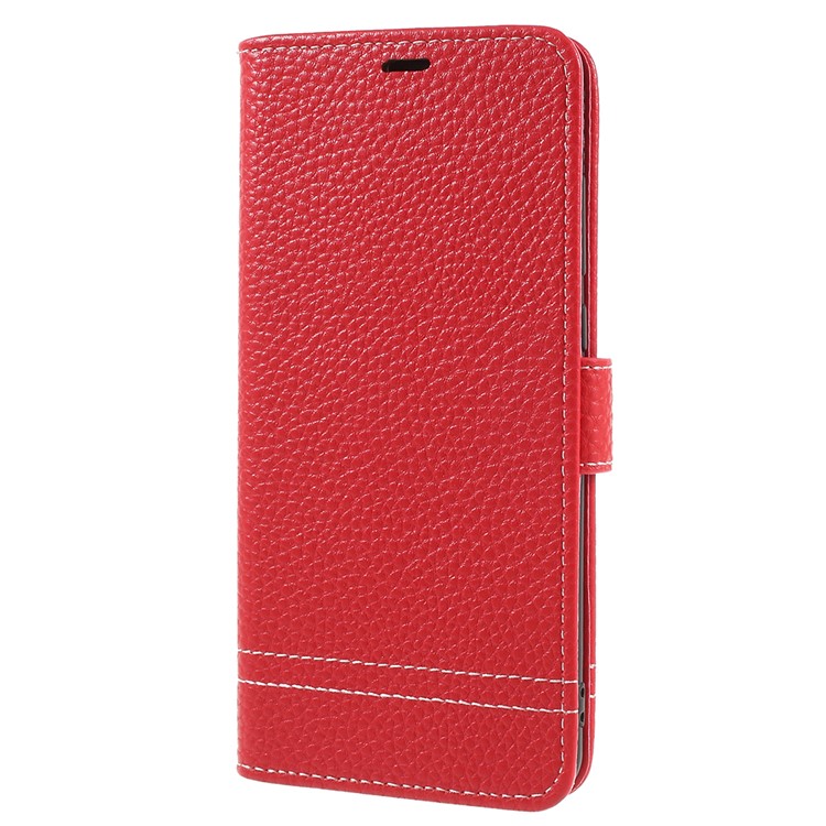 For Huawei P20 Pro Litchi Texture Wallet Stand Leather Mobile Cover - Red-2