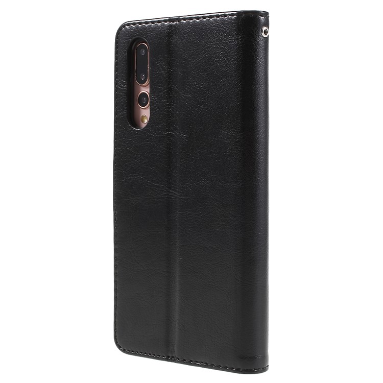 Crazy Horse Texture Flip Leather Wallet Stand Cellphone Magnetic Case for Huawei P20 Pro - Black-4