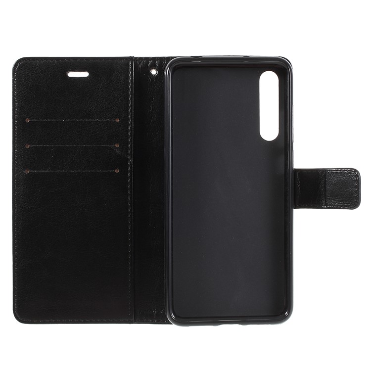 Crazy Horse Texture Flip Leather Wallet Stand Cellphone Magnetic Case for Huawei P20 Pro - Black-8