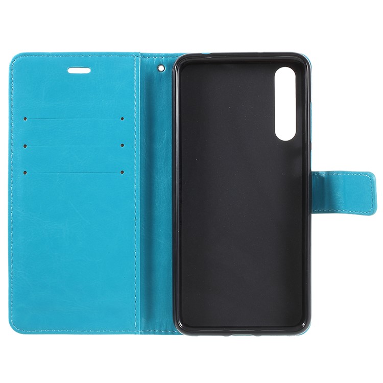Crazy Horse Texture Flip Leather Wallet Stand Cellphone Magnetic Casing for Huawei P20 Pro - Blue-7