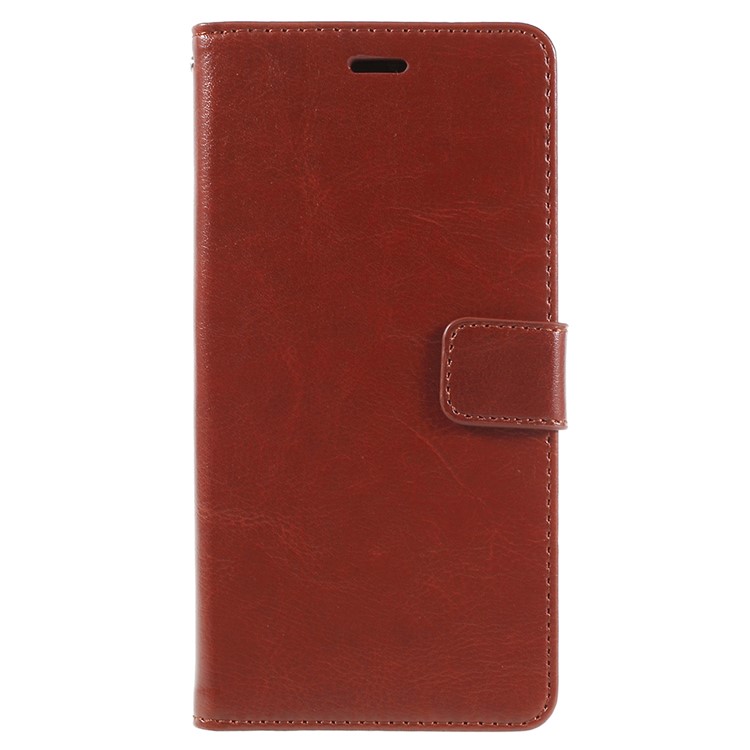 Crazy Horse Texture Flip Leather Wallet Stand Cellphone Magnetic Shell for Huawei P20 Pro - Brown-1