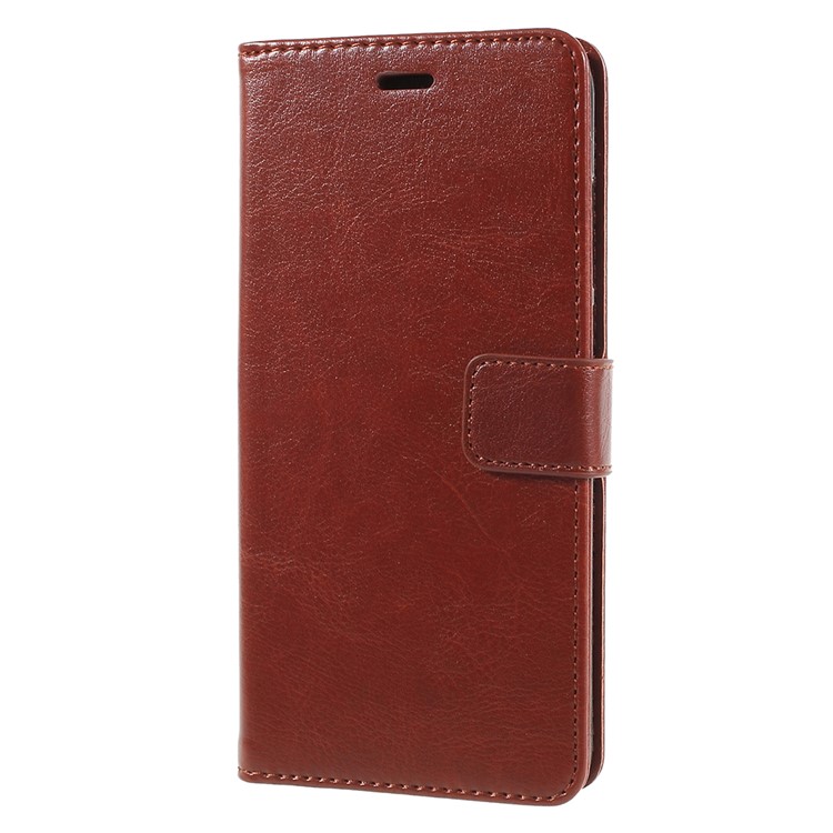 Crazy Horse Texture Flip Leather Wallet Stand Cellphone Magnetic Shell for Huawei P20 Pro - Brown-2