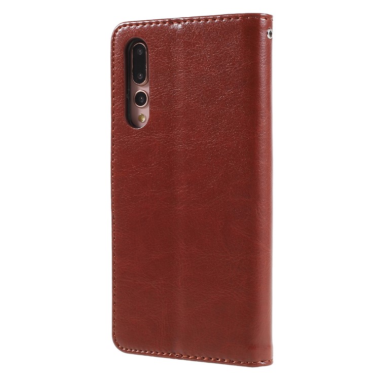Crazy Horse Texture Flip Leather Wallet Stand Cellphone Magnetic Shell for Huawei P20 Pro - Brown-3