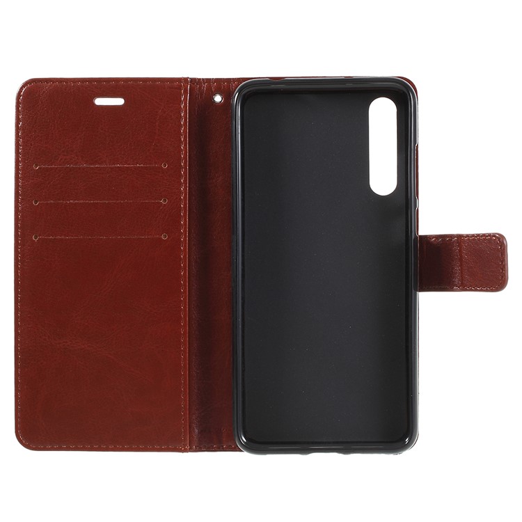 Crazy Horse Texture Flip Leather Wallet Stand Cellphone Magnetic Shell for Huawei P20 Pro - Brown-7