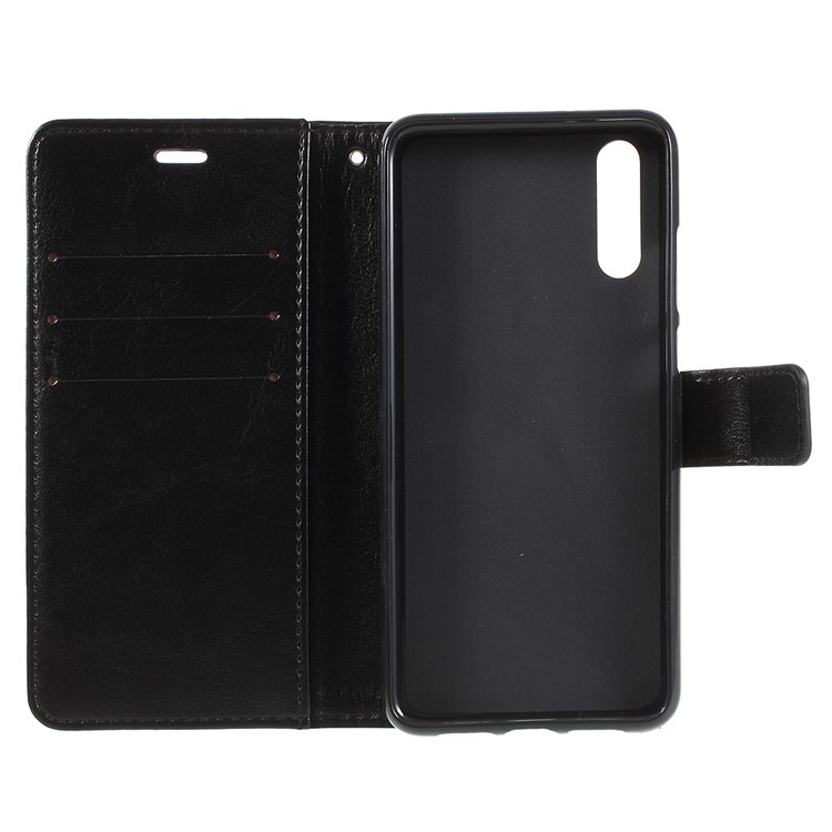 Crazy Horse Texture Flip Leather Wallet Stand Cellphone Magnetic Case for Huawei P20 - Black-9
