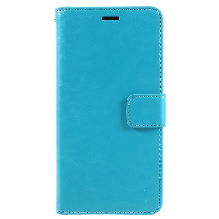 Crazy Horse Texture Flip Leather Wallet Stand Cellphone Magnetic Case Cover for Huawei P20 - Blue-1