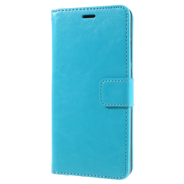 Crazy Horse Texture Flip Leather Wallet Stand Cellphone Magnetic Case Cover for Huawei P20 - Blue-2