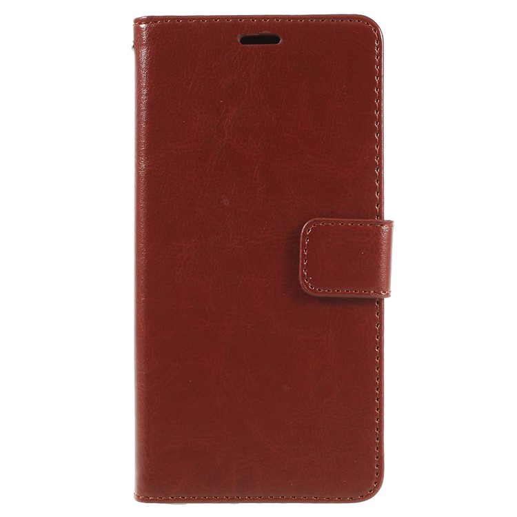Crazy Horse Texture Flip Leather Wallet Stand Cellphone Magnetic Cover for Huawei P20 - Brown-1