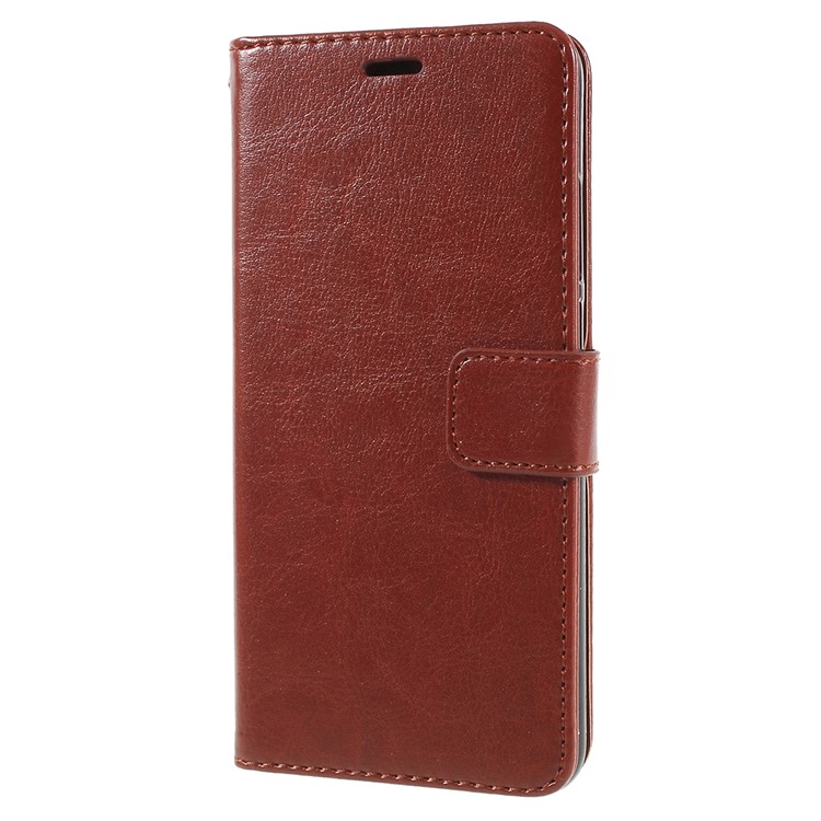 Crazy Horse Texture Flip Leather Wallet Stand Cellphone Magnetic Cover for Huawei P20 - Brown-2