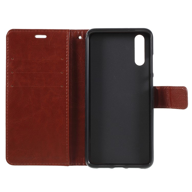 Crazy Horse Texture Flip Leather Wallet Stand Cellphone Magnetic Cover for Huawei P20 - Brown-7