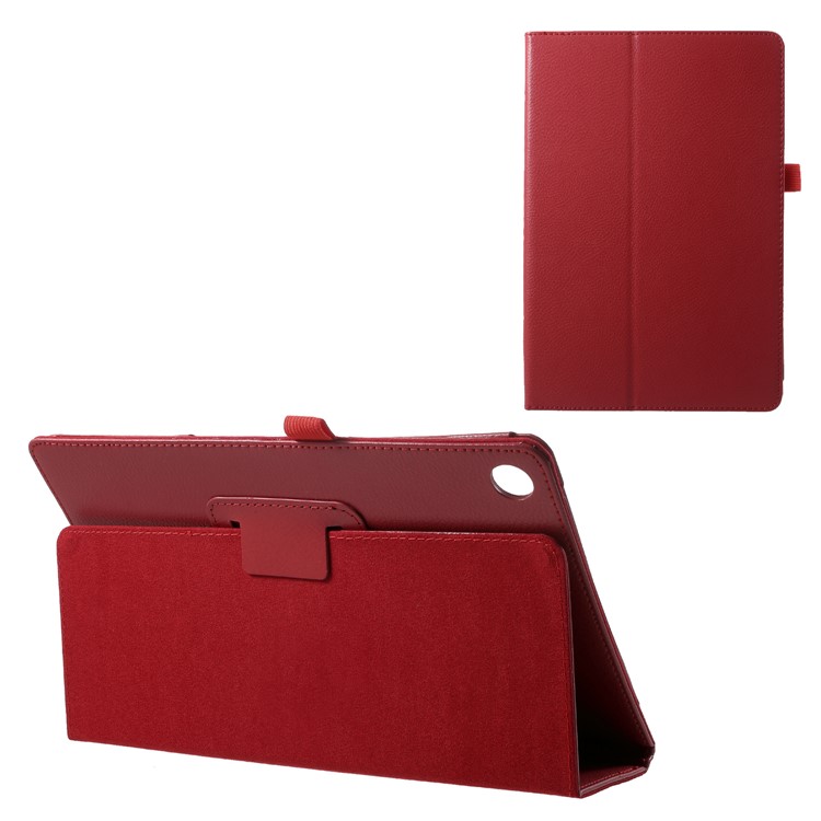 Litchi Texture PU Leather Protection Case for Huawei MediaPad M5 M5 10 / 10 (Pro) - Red-1