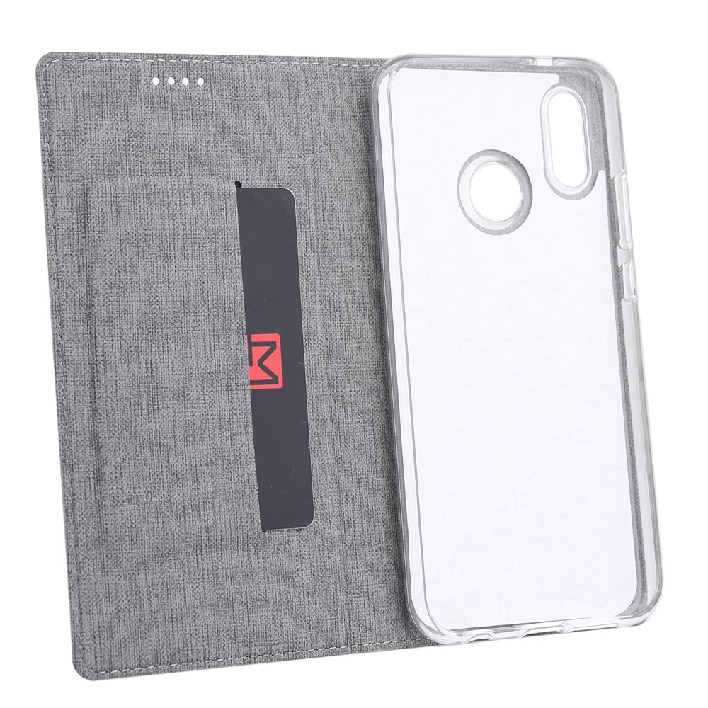 VILI DMX Auto-absorbed Card Holder Leather Cover with Stand for Huawei P20 Lite / Nova 3e - Grey-5