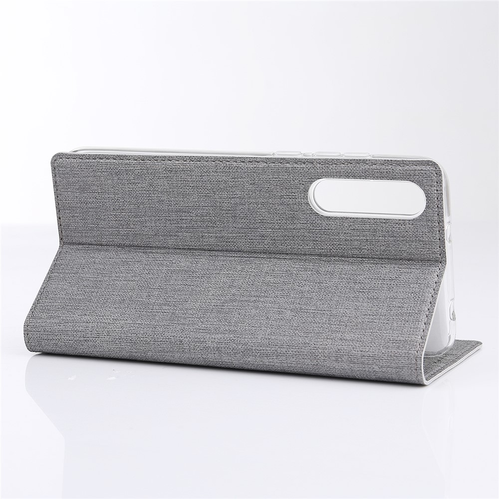 VILI DMX Cross Texture View Window Leather Cover for Huawei P20 Pro - Grey-4