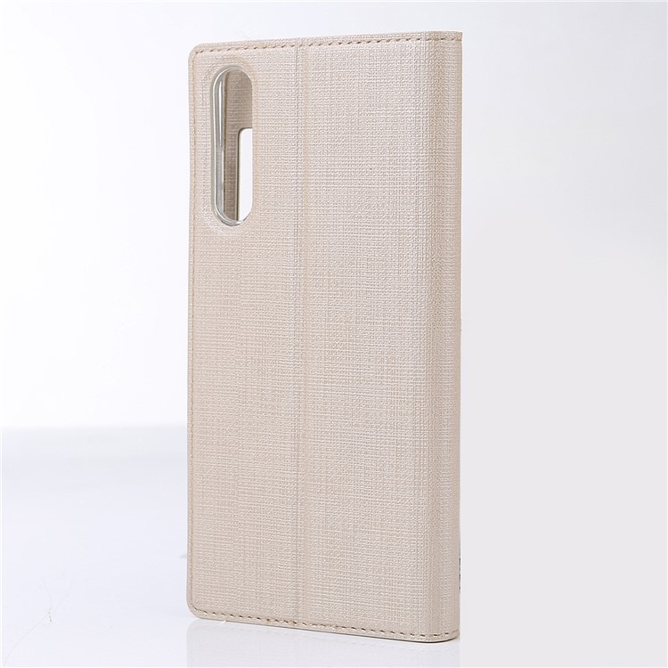 VILI DMX Cross Texture View Window Leather Stand Mobile Casing for Huawei P20 Pro - Gold-6