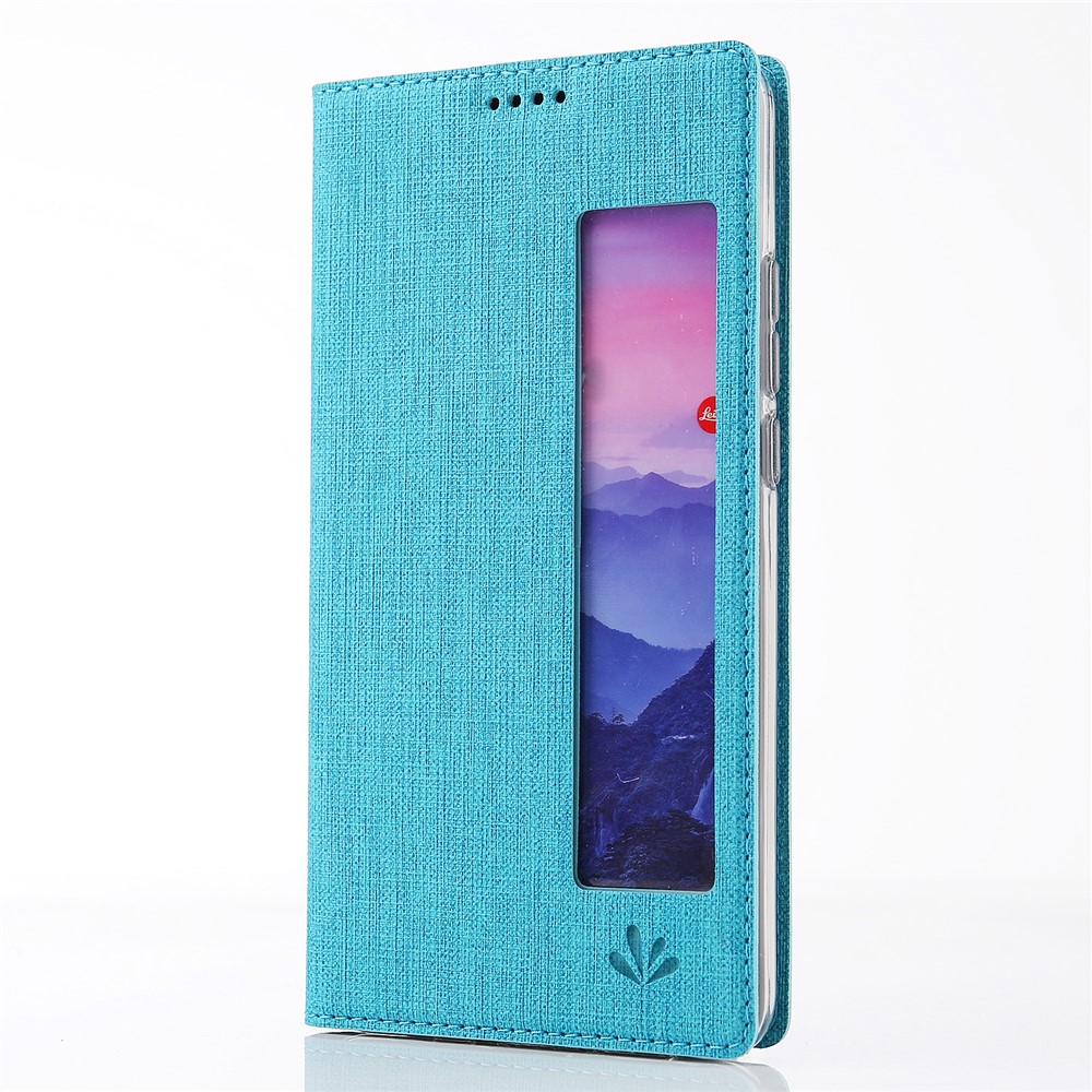 VILI DMX Cross Texture View Window Leather Protection Mobile Phone Case for Huawei P20 Pro - Blue-2