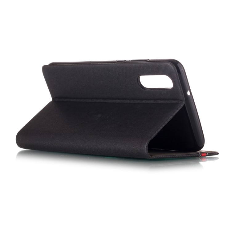 Contrast Color PU Leather Card Holder Phone Case for Huawei P20 - Black-3