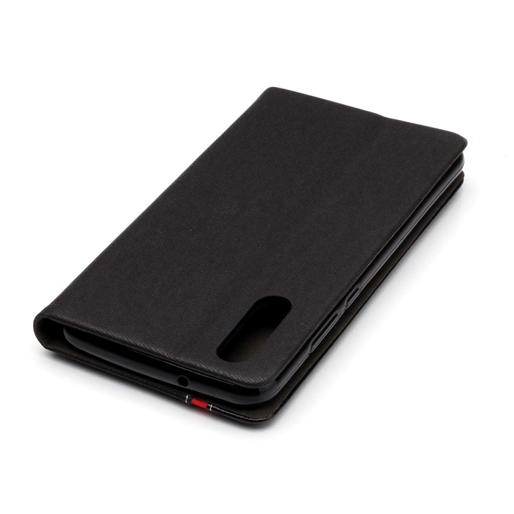 Contrast Color PU Leather Card Holder Phone Case for Huawei P20 - Black-5