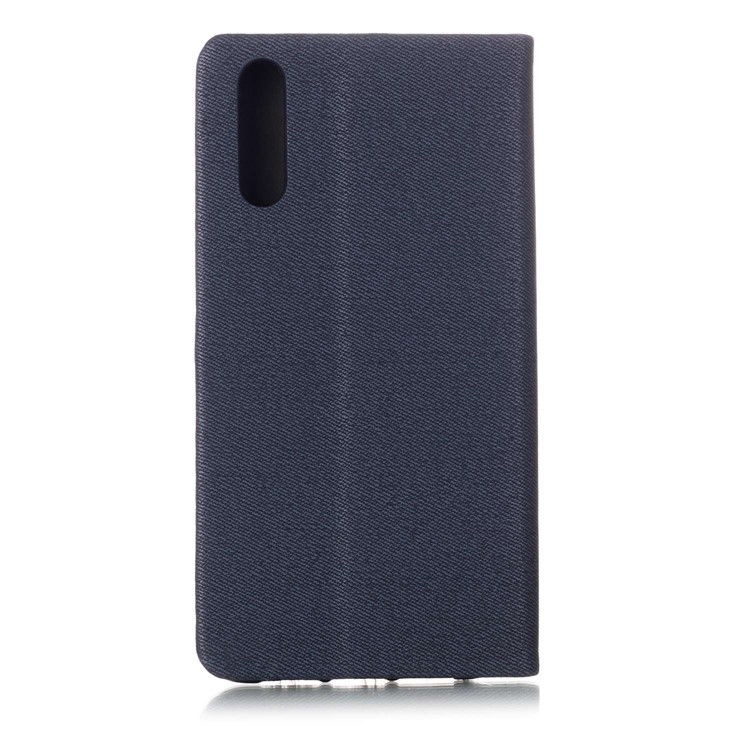 Contrast Color Card Holder Leather Mobile Casing for Huawei P20 - Dark Blue-2