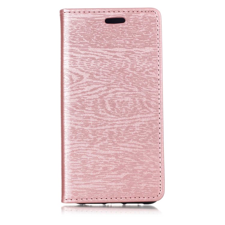 Auto-absorbing Tree Bark Texture Leather Card Holder Case for Huawei P20 - Rose Gold-2